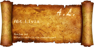 Abt Lívia névjegykártya